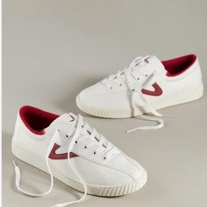 Women’s Tretorn White and Red Sneakers, size 8